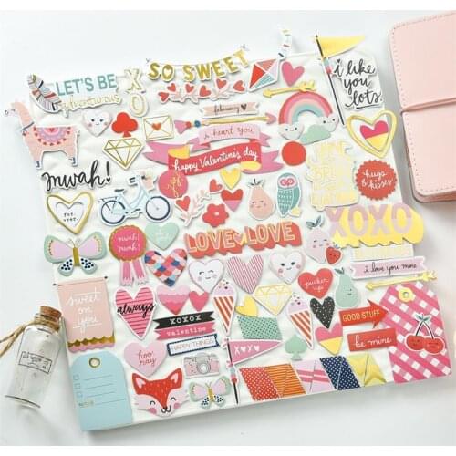 ZFPARTY Sweet Love Cardstock Die Cuts for Scrapbooking Happy Planner/Card Making/Journaling Project