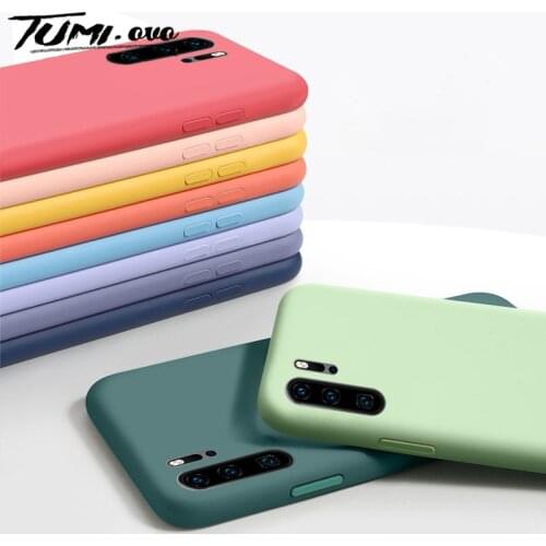 Liquid Silicone Solid Color Case For Huawei P20 P30 P40 Lite Pro Y5 Y6 Y7 Y9 Prime 2019 Mate 20 30 40 Lite Nova 6 SE Honor V30