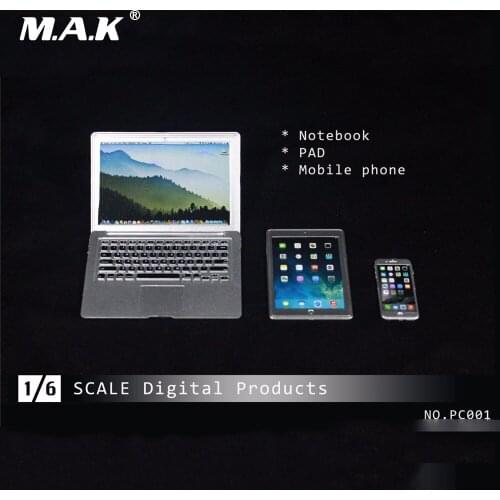 1/6 Scale Digital Products Notebook &Pad &Moible Phone Models For 12" Action Figure Body Accessory