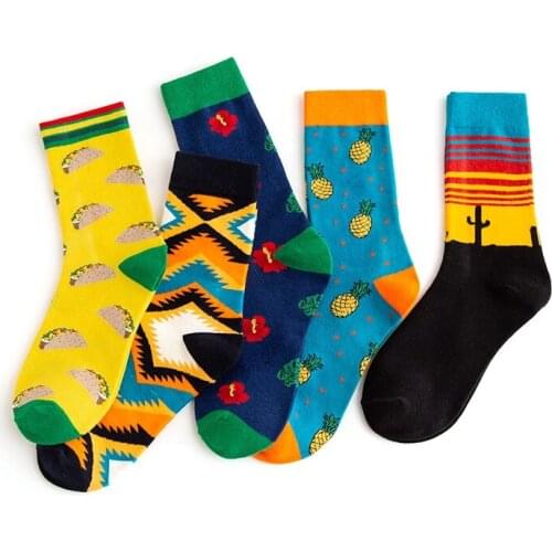 1Pair men thermal Socks Streetwear Hip Hop Fashion Colored Sports Yoga Socks Harajuku Colorful Funny Long men\s Soccer Socks