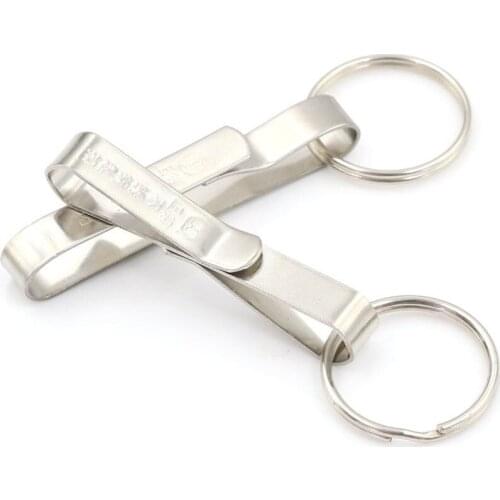 1PC Stainless Steel Detachable Keychain Waist Belt Clip Anti-lost Buckle Hanging Key Ring Holder Random Style