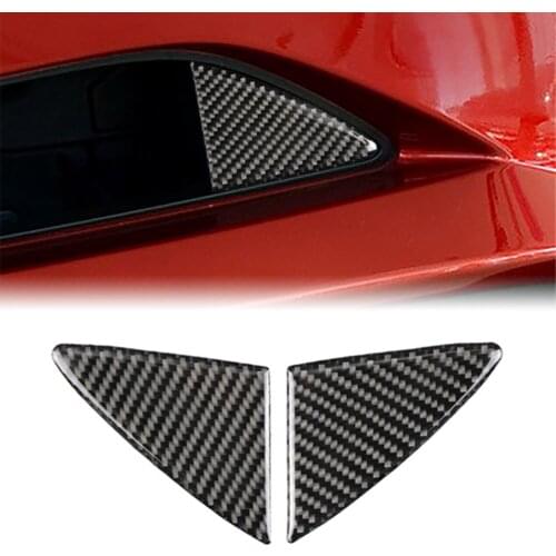 2pcs For Mazda 3 Axela 2014 2015 2016 Car Front Grille Grill Cover Trim Strips Carbon Fiber Style ABS