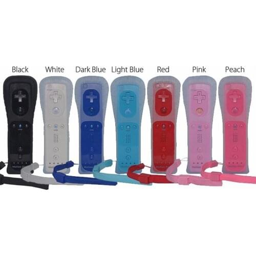 20pcs DHL Built-in Motion Plus Remote Controller for Wii Gamepad With Silicone Case and Hand Strap for wii command