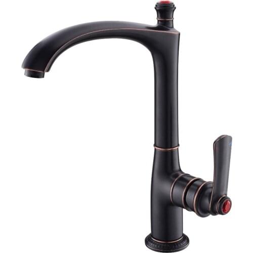 Antique ORB /Chrome Color Kitchen Faucet with Crystal Single Lever Single Hole Mixer Tap deck mounted Classic Luxury tap