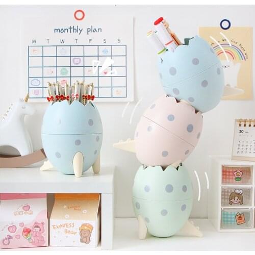 Pen Holder Kawaii Dinosaur Egg Removable Desktop Storage Stationery Storage Pen Holder Student Office Supplies