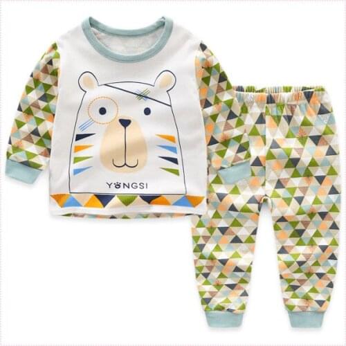 Childrens suits boys and girls all cotton suits pajamas
