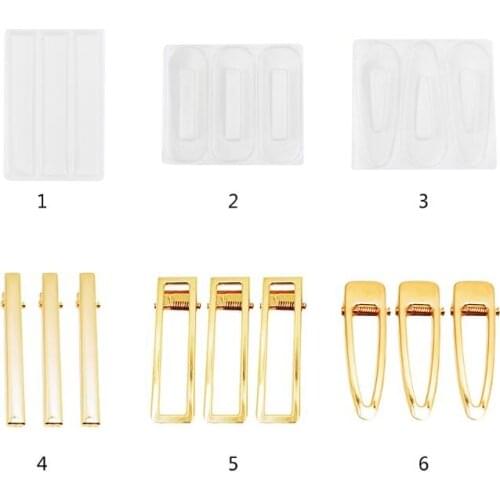 DIY Crafts Resin Silicone Epoxy Mold Hair Clip Barrette Mould Jewelry Casting