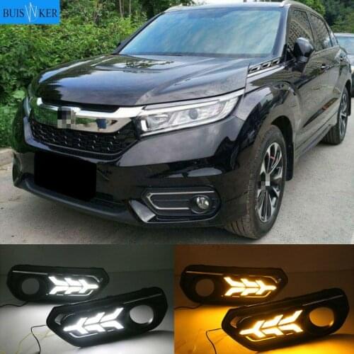 1 Set DRL Daytime Running Lights Daylight 12V ABS Fog Lamp Cover With Turn Yellow Signal Light For Honda AVANCIER 2017-2019