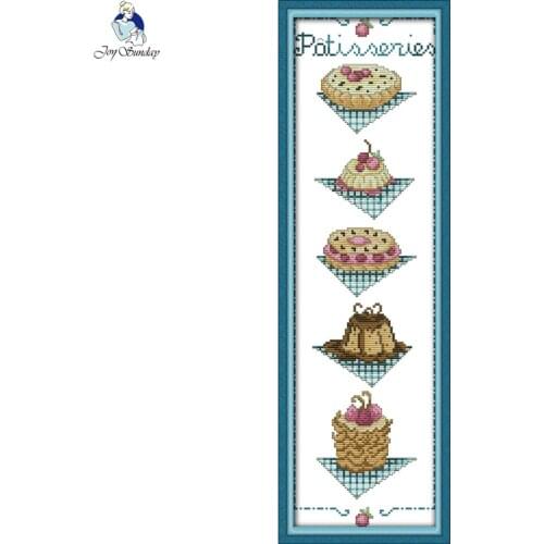Joy sunday Pastries Pattern Cross Stitch Kits 11CT Printed Fabric 14CT Canvas DMC Chinese Cross-stitch Embroidery Needlework