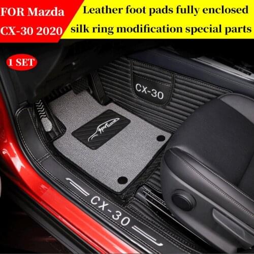 FOR Mazda CX-30 CX30 2020 Leather Car floor Mats Custom Auto Foot Pads Automobile Carpet Cover Car Styling floor mats