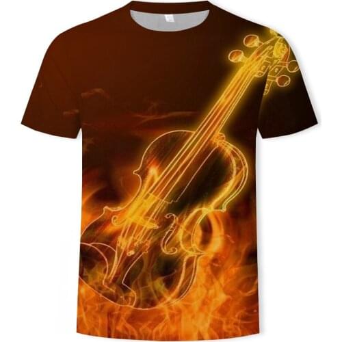 2020 New Summer Mens 3d tshirt Printed Guitar Fashion Short Sleeves T Shirt Daily Short Sleeve Tee Tshirt Psychedelic Clothes