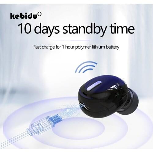 Kebidu X9 Mini In-Ear Bluetooth 5.0 Earphone HiFi Wireless Headset With Mic Sports Earbuds Handsfree Stereo Sound Earphones