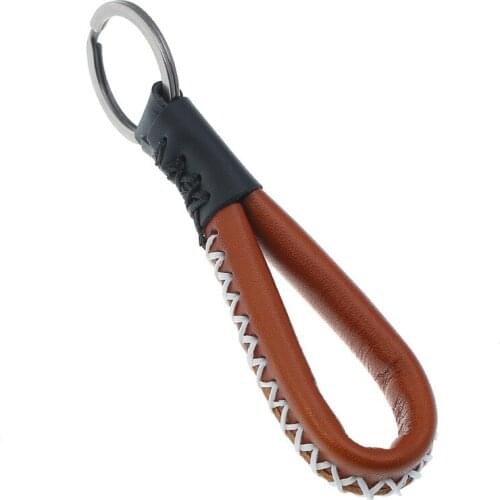 Fashion Vintage Men Women Leather Keychain Braided Simple Pendant Keyring Alloy Holder Keyfob Car Key Chains Casual Jewelry Gift