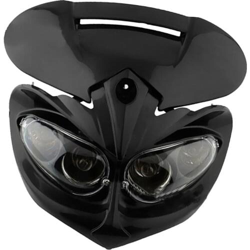 Black Shell Motorcycle Headlight Fairing Lamp for Streetfighter Dirt Bike