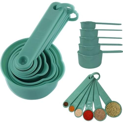 11 Piece Measuring Cup Set with Plastic Sturdy Handle for Dry and Liquid Ingredient