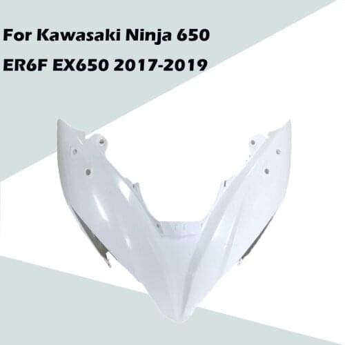 For Kawasaki Ninja 650 ER6F EX650 2017-2019 Motorcycle Unpainted Head Fairing Nose Front Upper ABS Injection Fairing