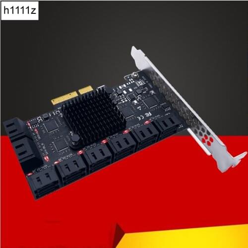 Chia Mining Riser 16 Port PCIE SATA Card PCI Express SATA Controller PCIE to SATA 3.0 Expansion Card PCI E X4 SATA3 Add On Cards