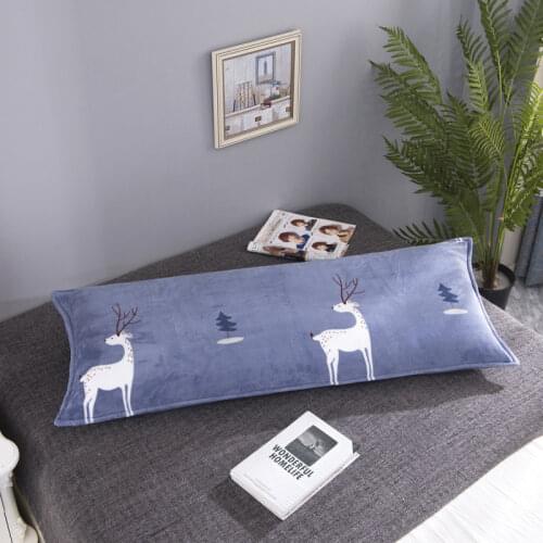 Fashion Printing Flannel Long Pillow Case Soft Skin-friendly Bedding Pillow Cover Large Size 120/150/180cm Body Pillowcase