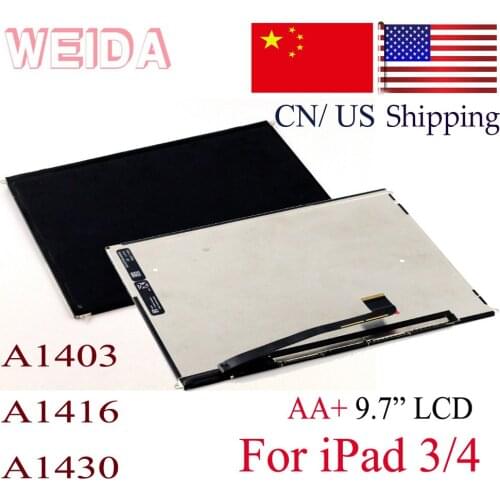 WEIDA LCD Replacement 9.7" For iPad 3 LCD A1403 A1416 A1430 Display Screen Panel Without Touch for iPad 4 A1460 A1459 A1458