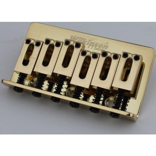 Wilkinson Electric Guitar Fixed Bridge String Thru Bridge Steg Tailpiece String Spacing 10.5mm Gold