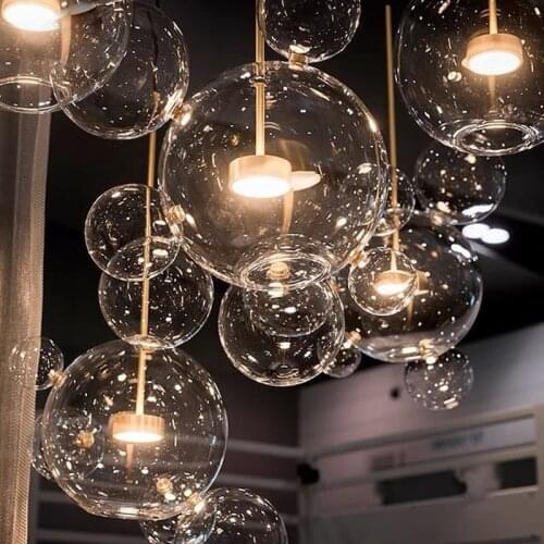 Artpad Modern led chandeliers Lighting Fixtures for Living Room Kitchen Lobby Bar Glass Bubble Indoor Decorative Led Lights