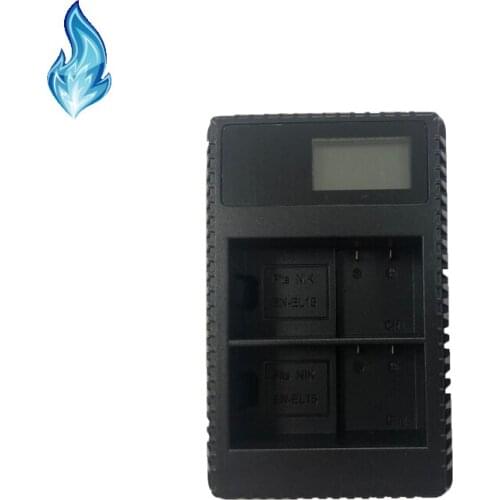 EN-EL15 Battery LCD dual USB charger for Nikon digital camera fits D600 D610 D600E D800 D800E D810 D7000 D7100 d750 V1 MH-25