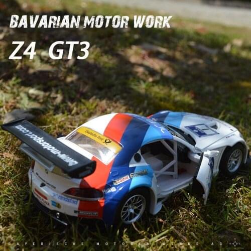 1:32 Z4 IM GT3 Le Mans Free Wheeling High Light Sport Racing Car Model Toy Diecast Metal Alloy Miniature Replica