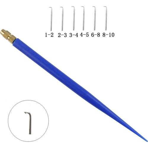 1 Set Hair Needle Holder & 6 pcs needles plastic Holder Ventilating Needles For Wig Making Lace Net Ventilating Needles