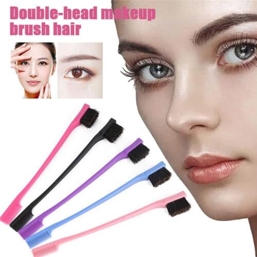 1Pc Double Sided Edge Control Comb Styling Hair Eyebrow Comb Brush Hairdressing Salon Hair Comb Makeup Brush Hair Care