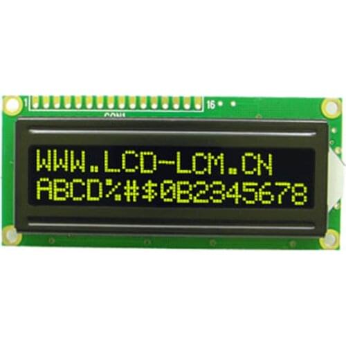 1602 16X2 Character LCD Module Display Screen (Yellow Character ) FSTN Negative Black Background