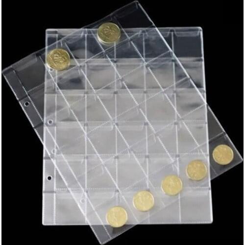 200 Pcs 42 Pockets Coin Storage Case Album Page Sheets Leaf Folder for Coin Collections for Coin