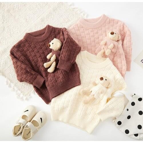2020 Ins Fashion Girls Sweaters Autumn Winter Girls Knit Sweaters O-neck Sweaters Children Clothing