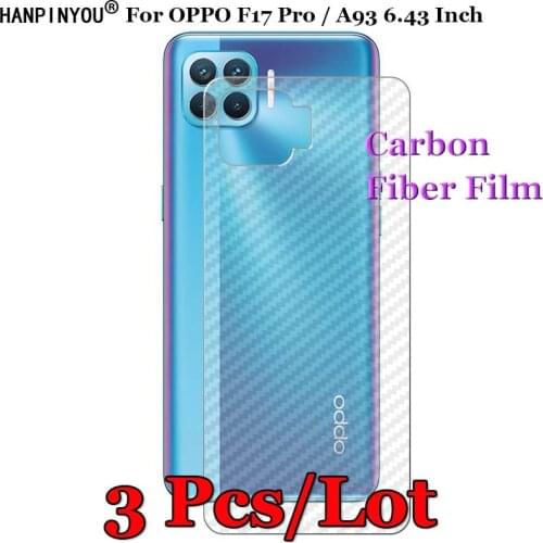 3 Pcs/Lot For OPPO F17 Pro / A93 6.43" 3D Non-slip Clear Carbon Fiber Back Film Screen Protector Protective Sticker (Not Glass)