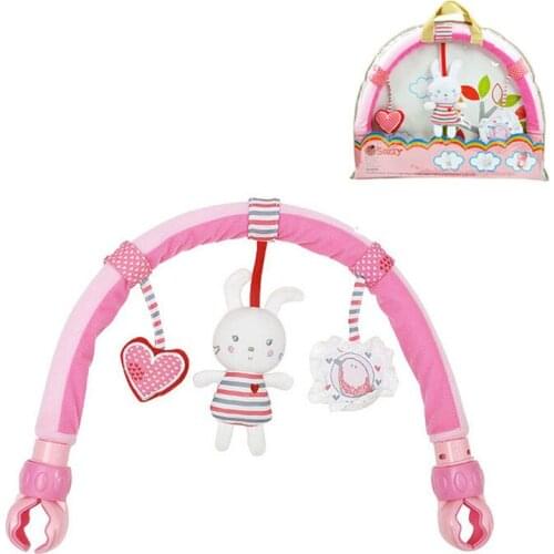 90cm Baby Music Bed Clip Hanging Toys Infant Cute Animal Hand Rettle Early Education Soft Stuffed Plush Toys Mobile Phone Straps