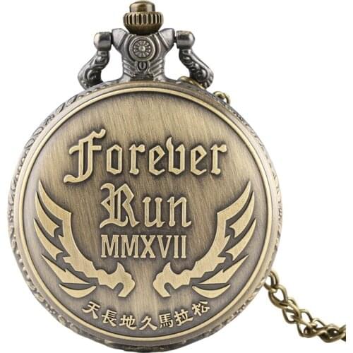 Retro Bronze Race Marathon Quartz Pocket Watch Souvenir Pendant Necklace Clock Gifts for Kids Men Women reloj 2020 New Arrivals