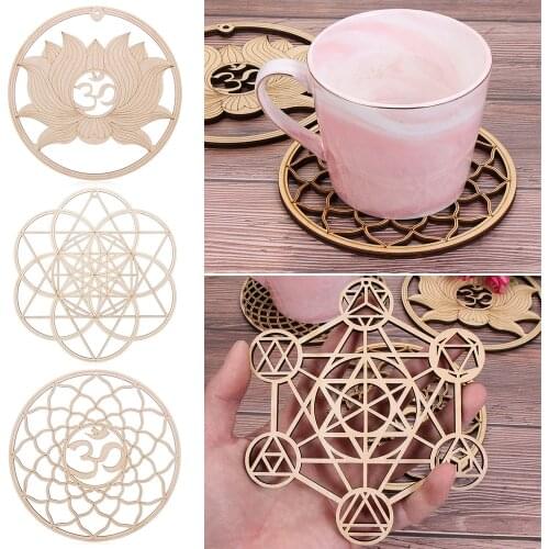 Wood Wall Art Home Decor Handmade Coasters Sacred Geometry Craft Making Laser Cut 8 Styles Flower of Life Wall Sign Ornament