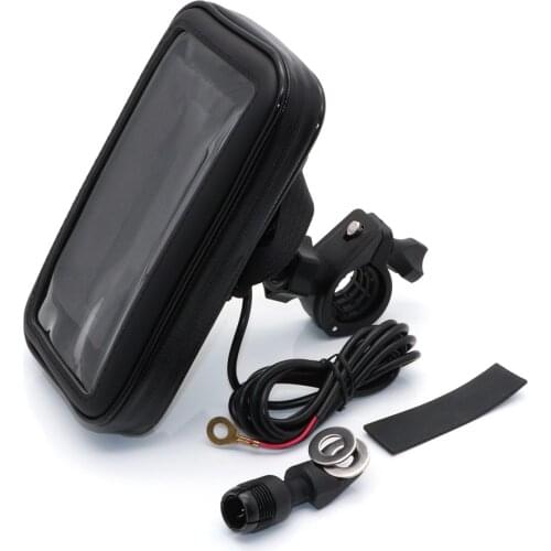 Bicycle Motorcycle Phone Holder Stand USB charger Waterproof Pouch Bag for iPhone Xs Max GPS for Huawei P20 Bike Handlebar Mount