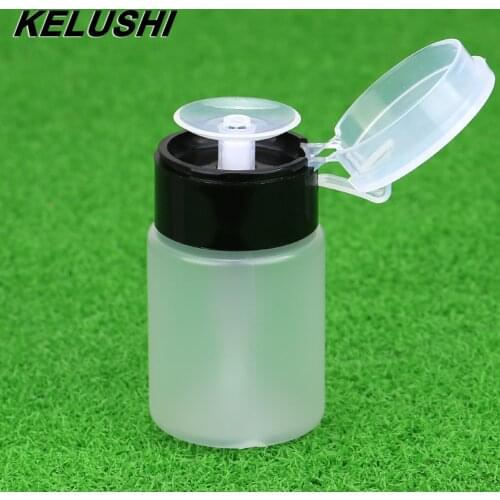 KELUSHI 60mL Empty plastic bottle White Nail Polish Remover Liquid Alcohol Dispensing Bottle leakproof Pump Cap