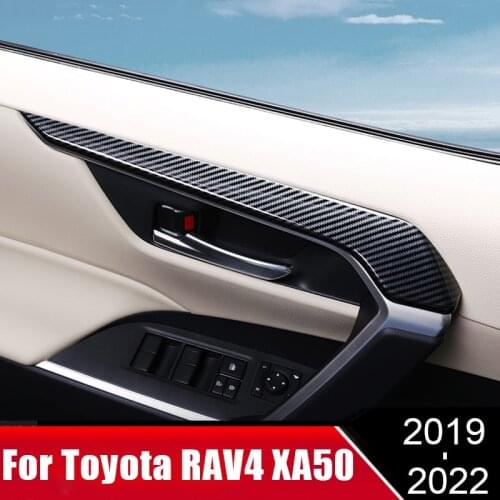 For Toyota RAV4 RAV 4 XA50 2019 2020 2021 ABS Plastic Inner Door Handles Frame Strip Decoration Cover Trim Interior Accessories