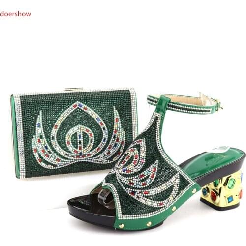 Doershow 2018Fashion African Shoes and Bag Set Italian Shoes with Matching Bags top Quality Women Shoe and Bag To Match SQV1-15