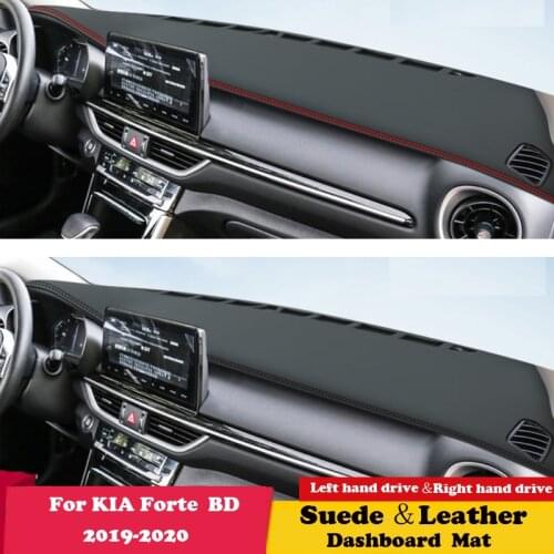 For KIA Forte 2019 2020 BD Cerato K3 Vivaro Leather Dashmat Dashboard Cover Pad Dash Mat Carpet Car-Styling Accessories Suede