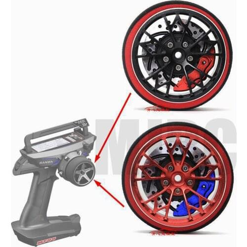 Handwheel for SANWA MT4 MT4S M11X M11 MX-V Steering wheel Black Red Metal remote control