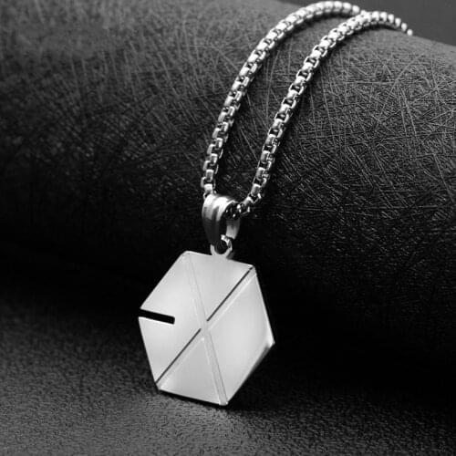 Fashion stainless steel polygon pendant fashion wild jewelry hot sale