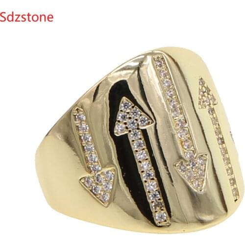 2019 Fashion New Arrival Gold Ring Vintage Jewelry hip hop Ring Brass Arrow Rings for men wedding Rings