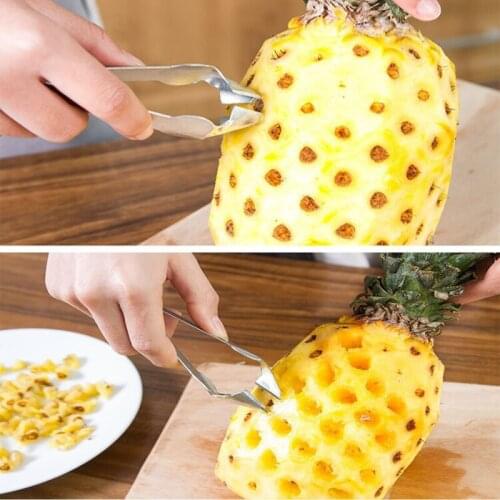 2020 New 1Pc Cheap Pineapple Eye Peeler Stainless Steel Cutter Practical Seed Remover Clip Home Kitchen Tools
