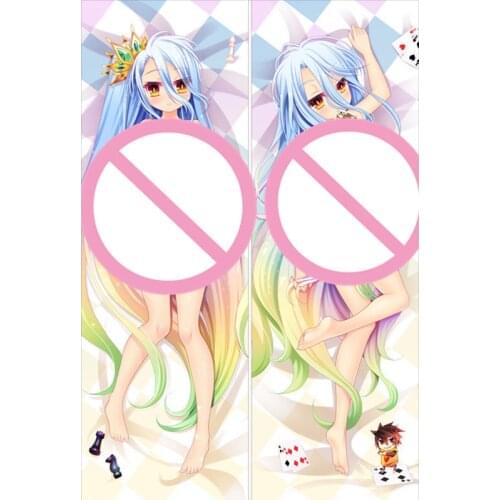 July 2016 update hot anime Nogemu Noraifu body pillow cover No Game No Life characters Jibril Sora and Shiro body pillowcase