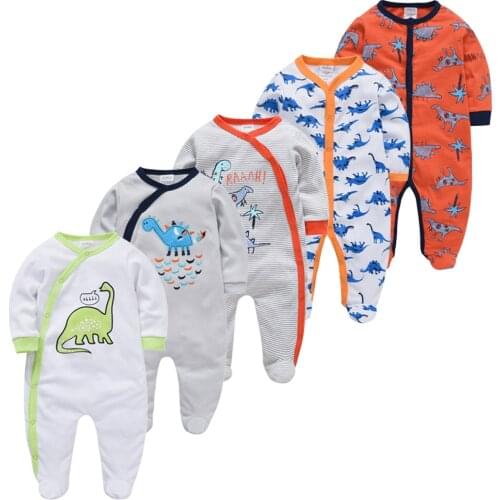 Honeyzone Newborn Baby Girl Clothes Cotton New Born Clothes 3PCS 5PCS/Set bebek tulum Cute Cartoon Baby Boy Romper Ropa bebe