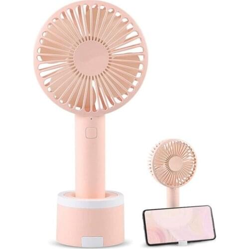 Mini Handheld Fan USB Rechargeable Small Personal Portable Table Fan With A Fixed Base To Put The Phone For Travel Office Room