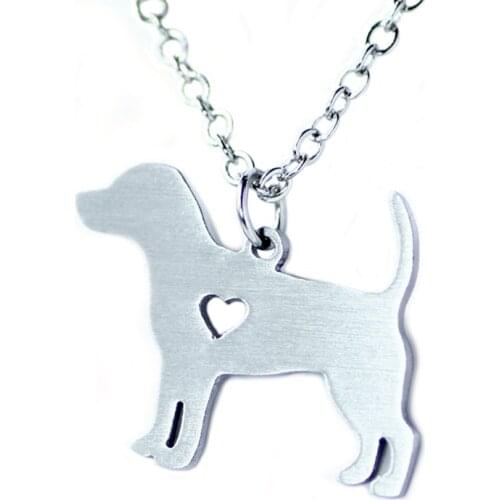 SUTEYI Simple Fashion Women Necklace Hip Hop Pet Beagle Dog Pendant Necklaces Stainless Steel Animal Jewelry
