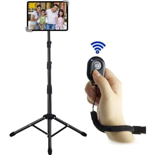 SooPii Adjustable Tripod Stand Aluminum Floor Laptop Stand Mount for Smart Devices 4.7-12.9 inches Bluetooth Remote Control
